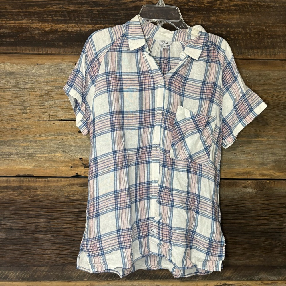 Rails plaid short sleeve button up